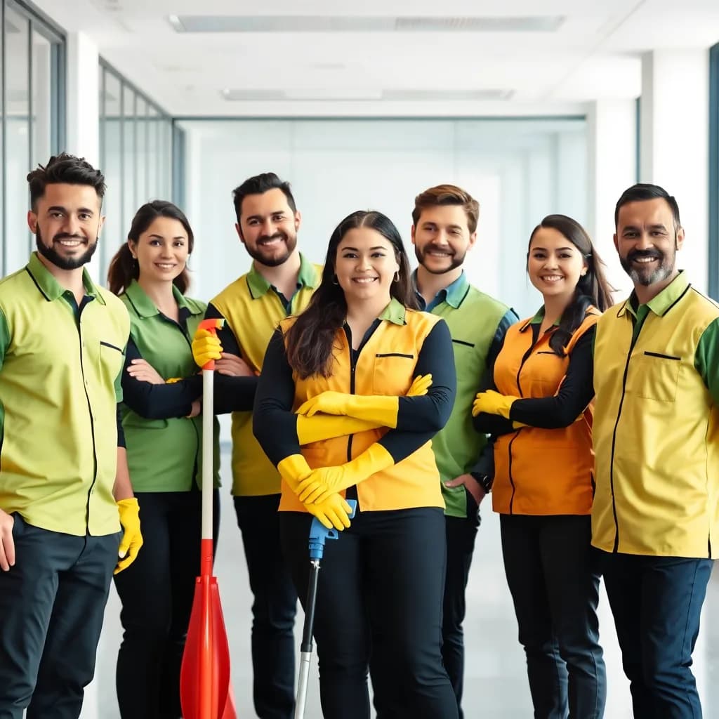 Professional cleaning team